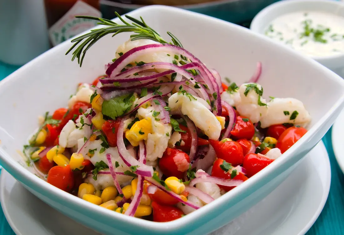 Ceviche de linguado fresco